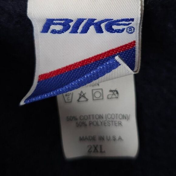 Vintage Bike Blank Sweatshirt Mens Size 2XL Blue 90s Made In USA - Picture 3 of 4